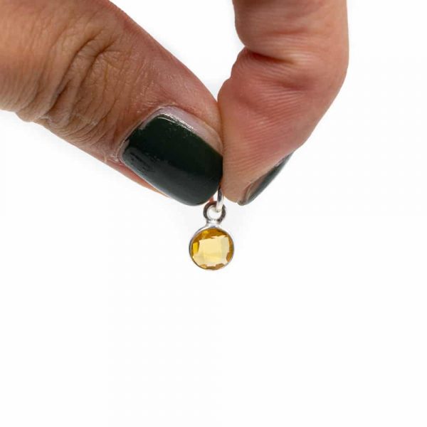 Pandantiv citrin 0.6 cm, piatra lunii noiembrie, birthstone, druzy.ro, cristale 2