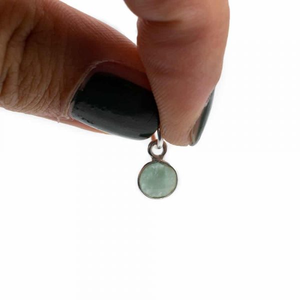 Pandantiv acvamarin 0.6 cm, argint, piatra lunii martie, birthstone, druzy.ro, cristale 3
