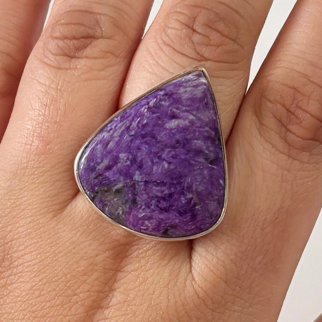 Inel charoit și argint | Model 2, pietre semipretioase - druzy.ro 1 