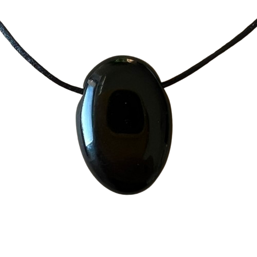 Colier pandantiv obsidian DROP, pietre semipretioase - druzy.ro 4 