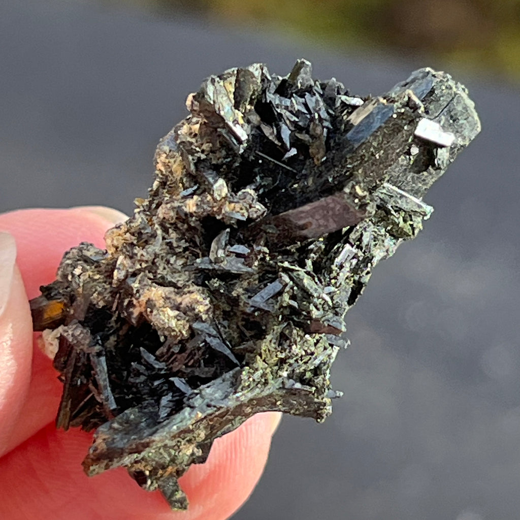 Cluster egirin mini cuart fumuriu/negru Zomba m4, druzy.ro, cristale 1