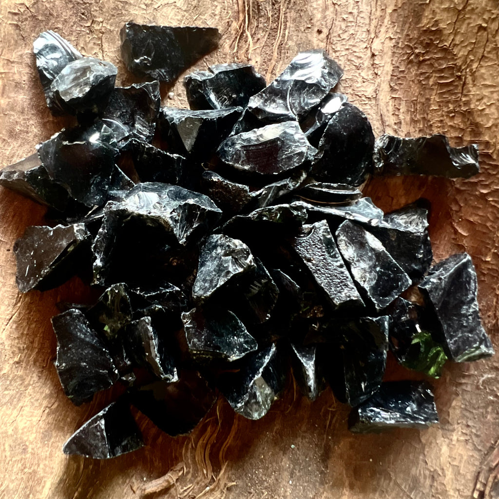 Obsidian piatra bruta spartura, pietre semipretioase - druzy.ro 1