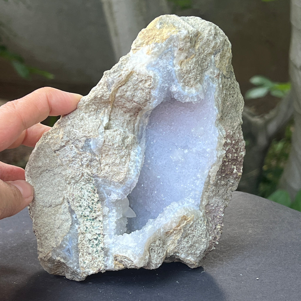 Calcedonie albastra /blue lace/ agat albastru piatra bruta m22, pietre semipretioase - druzy.ro 5 