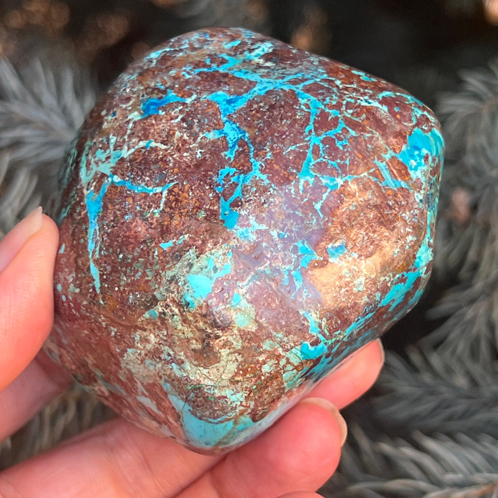 Shattuckite forma libera/palmstone m13, pietre semipretioase - druzy.ro 15 