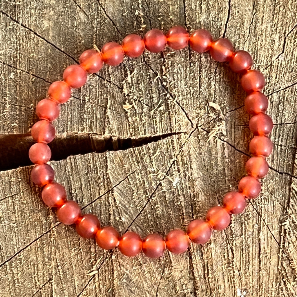 Bratara carneol mat 6 mm, pietre semipretioase - druzy.ro 2 