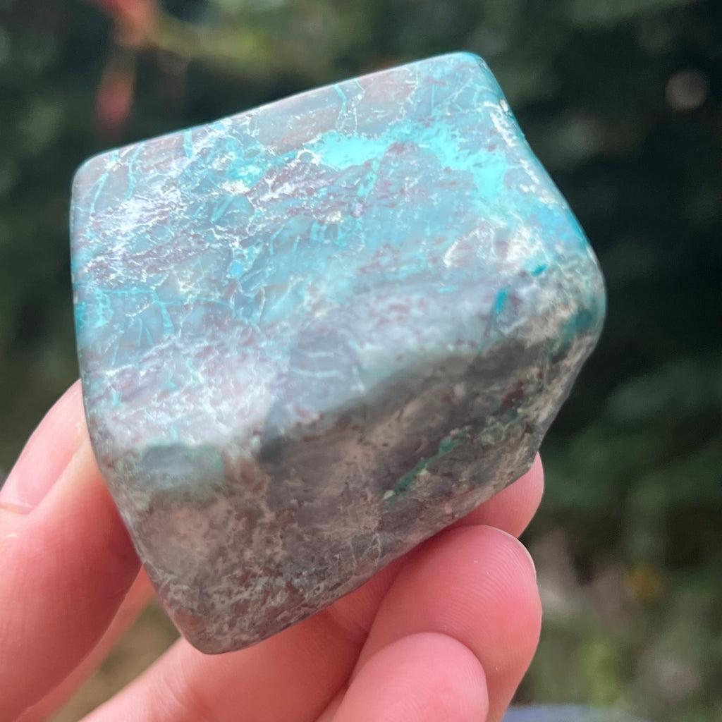 Shattuckite forma libera/palmstone m3, druzy.ro, pietre semipretioase 11