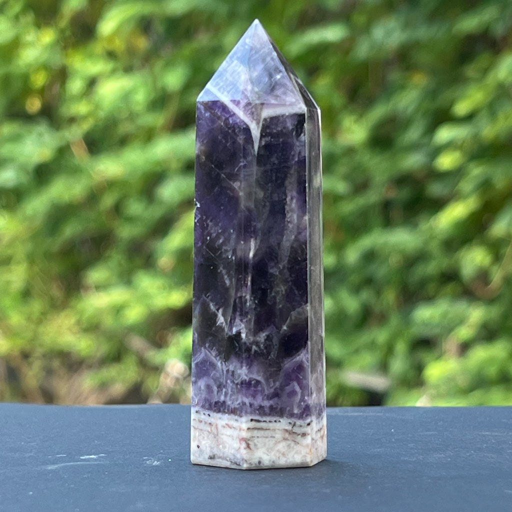 Obelisc ametist chevron model 5, druzy.ro, cristale 4