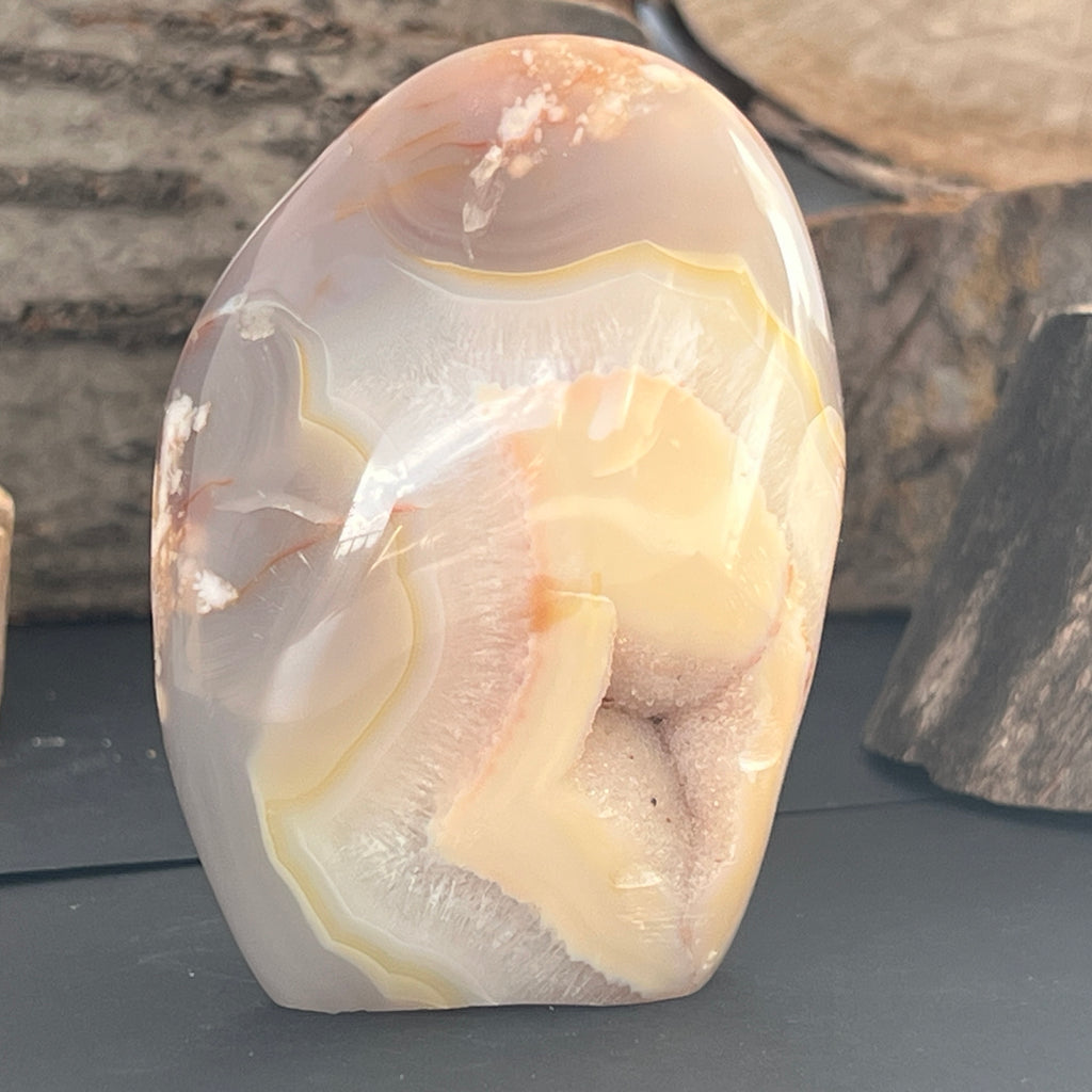 Agat coral floare din Madagascar model 15, pietre semipretioase - druzy.ro 1 