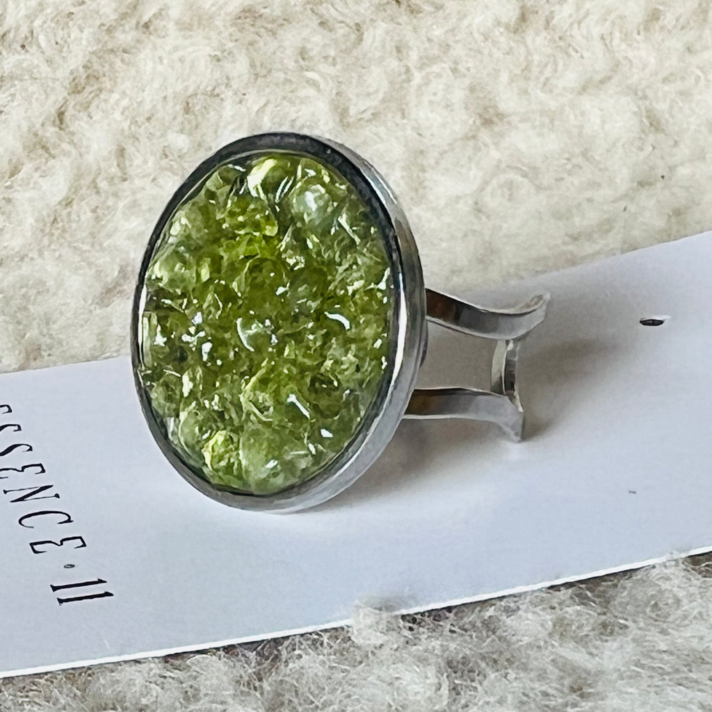 Inel reglabil peridot Sun, druzy.ro, pietre semipretioase 2