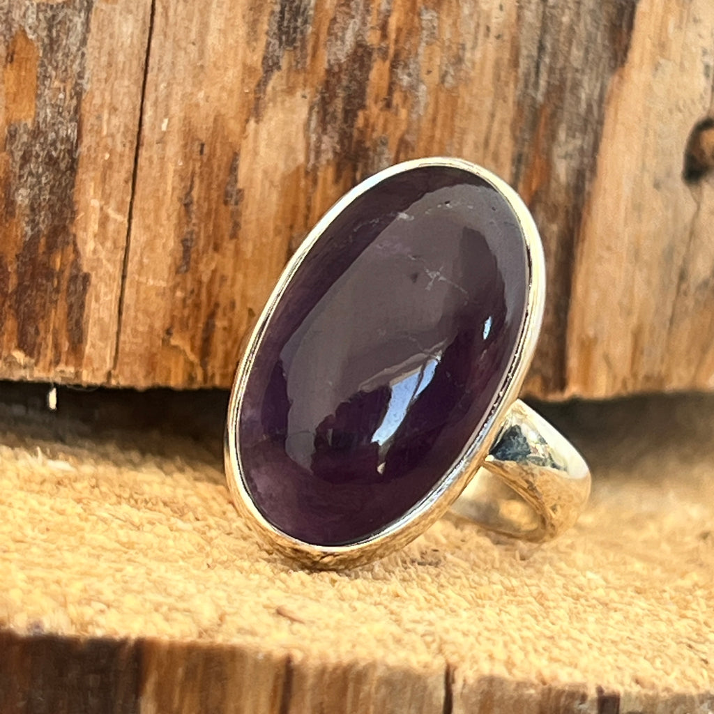 Inel ajustabil ametist din argint model 2, pietre semipretioase - druzy.ro 1 