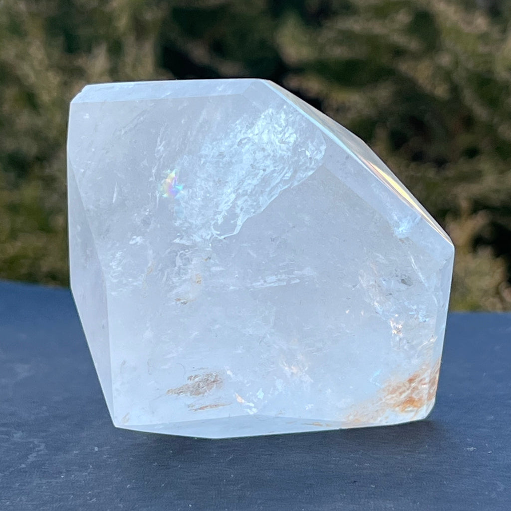 Cuart curcubeu forma diamant cristal de stanca/cuart incolor model 1A, druzy.ro, cristale 4