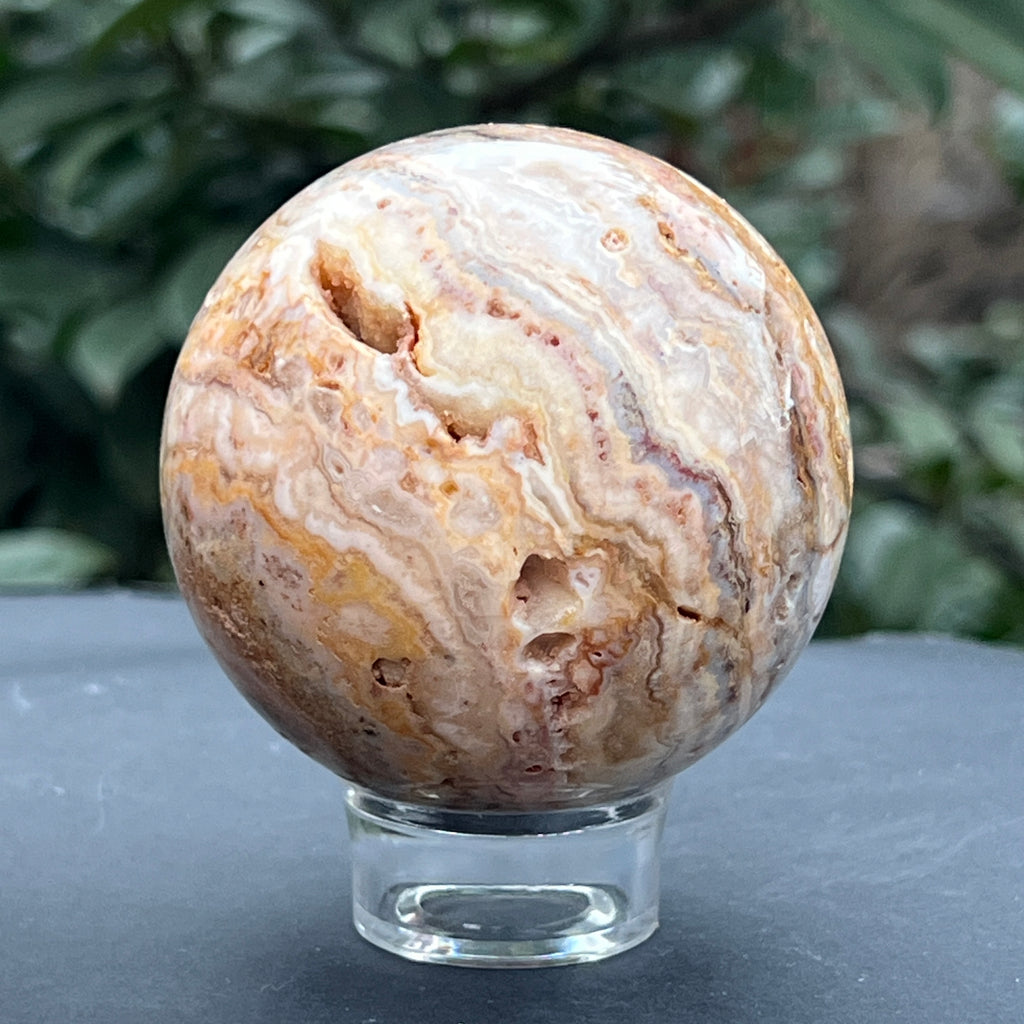 Sfera agat Crazy Lace model 2, pietre semipretioase - druzy.ro 6 