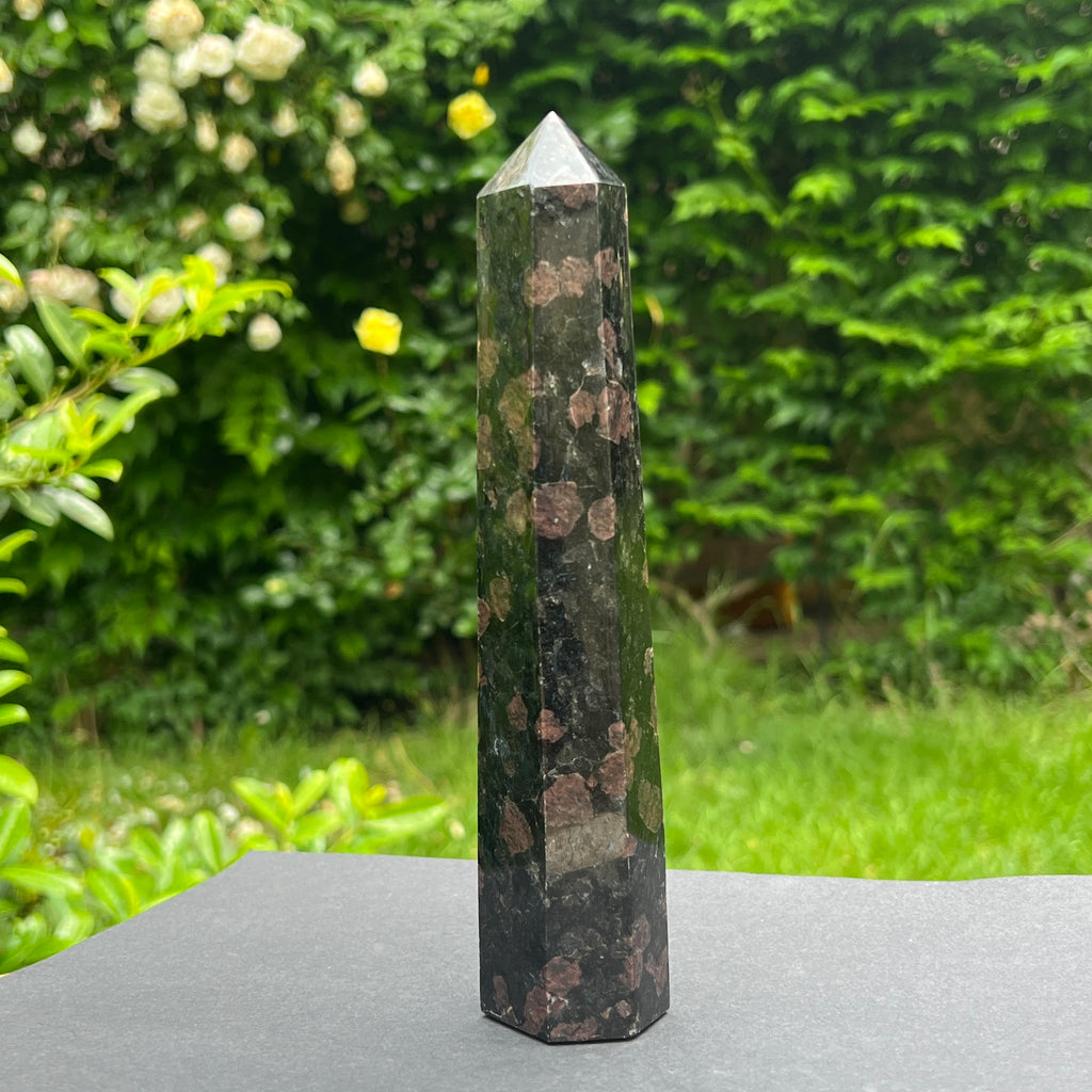 Obelisc turmalina neagra cu granat model 23, pietre semipretioase - druzy.ro 3 