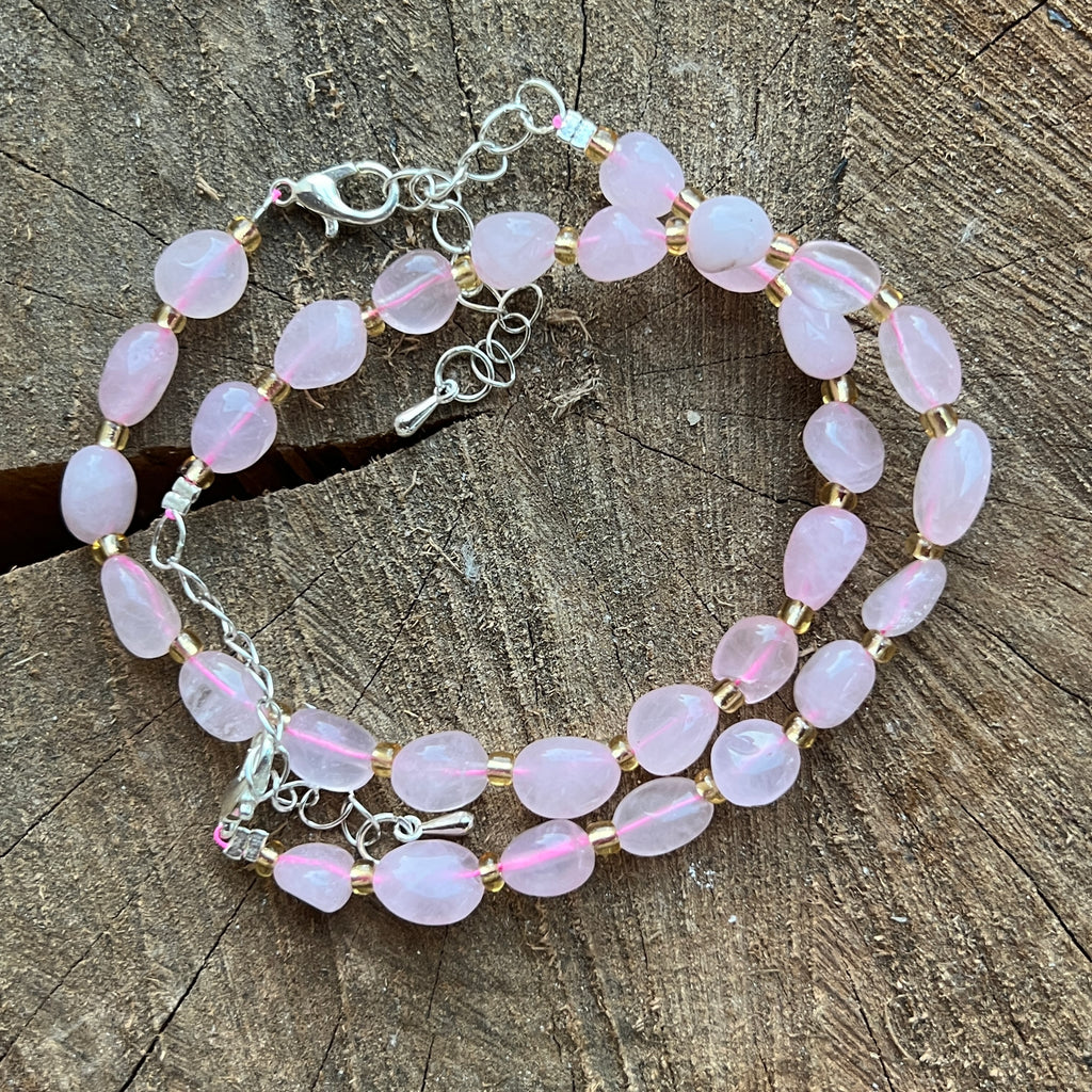Bratara cuart roz Joy Tumble, pietre semipretioase - druzy.ro 2 
