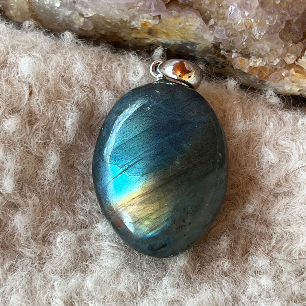 Pandantiv oval labradorit, pietre semipretioase - druzy.ro 3 
