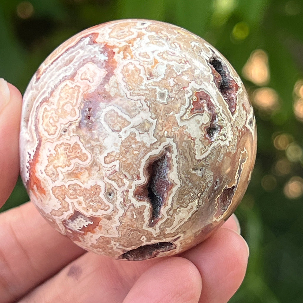 Sfera agat Crazy Lace | Model 8, pietre semipretioase - druzy.ro 12 