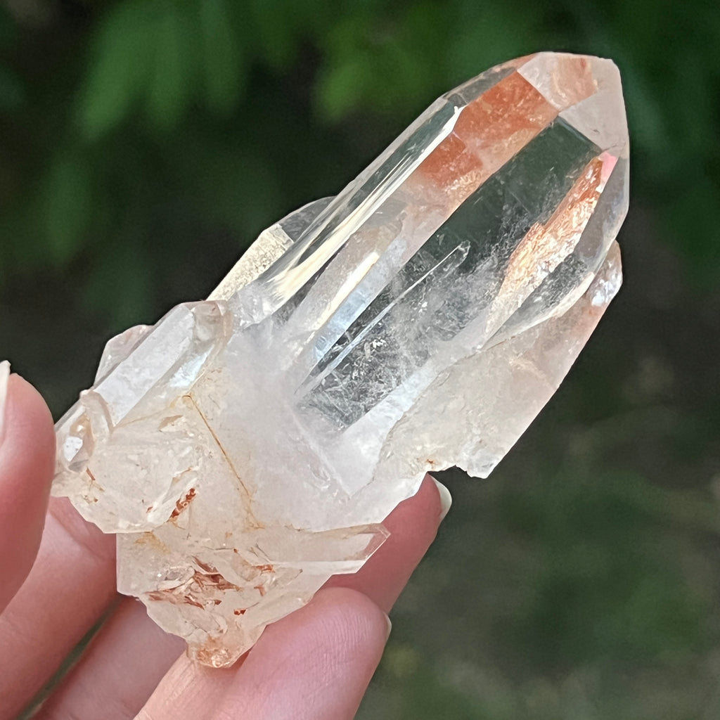 Cristal de cuarț cu incluziuni de goethit brun-portocaliu | Model 10, pietre semipretioase - druzy.ro 1 
