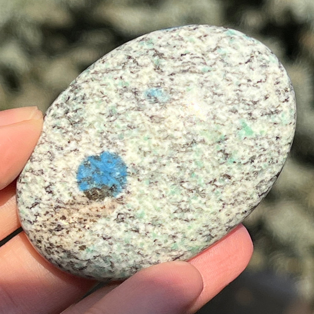 Palmstone K2 Granit cu azurit model 2, druzy.ro, cristale 3