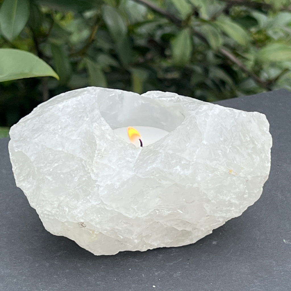 Suport lumanare din cuart de stanca model 2 marimea L, pietre semipretioase - druzy.ro 3 