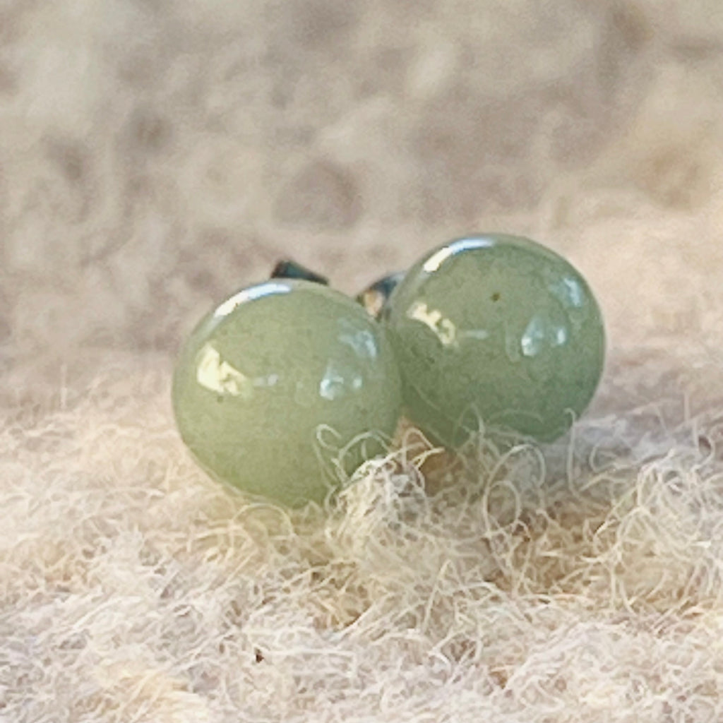 Cercei stud sfere aventurin 8 mm, druzy.ro, pietre semipretioase 1