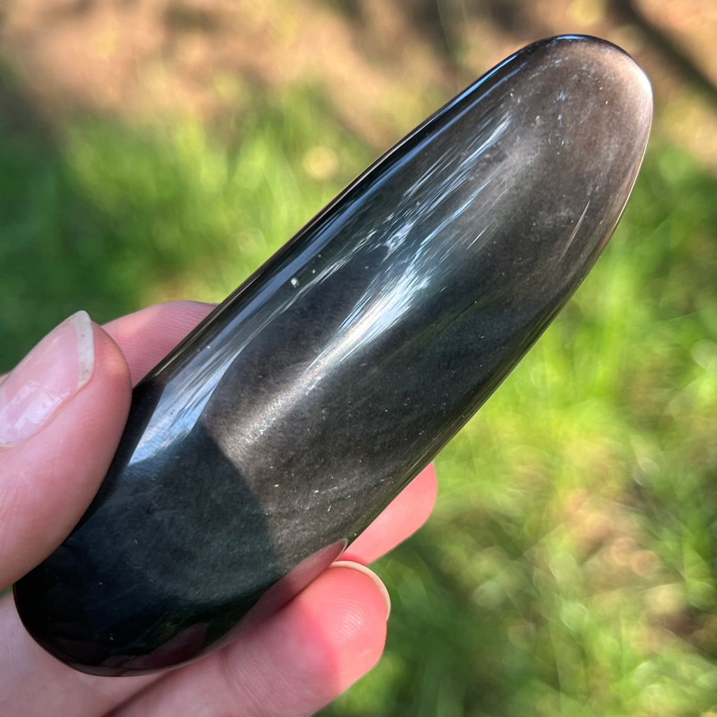 Obsidian argintiu palmstone model 15, pietre semipretioase - druzy.ro 5 