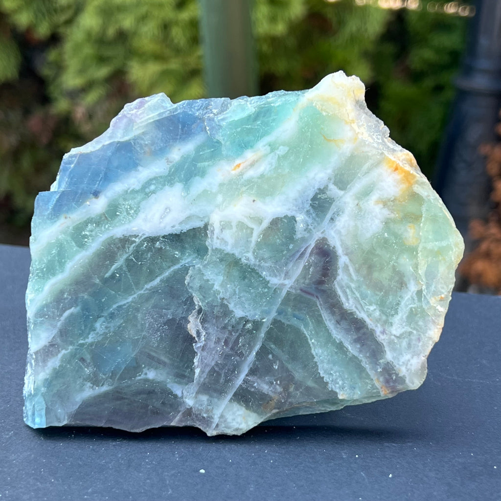 Felie fluorit curcubeu model 1, druzy.ro, cristale 3