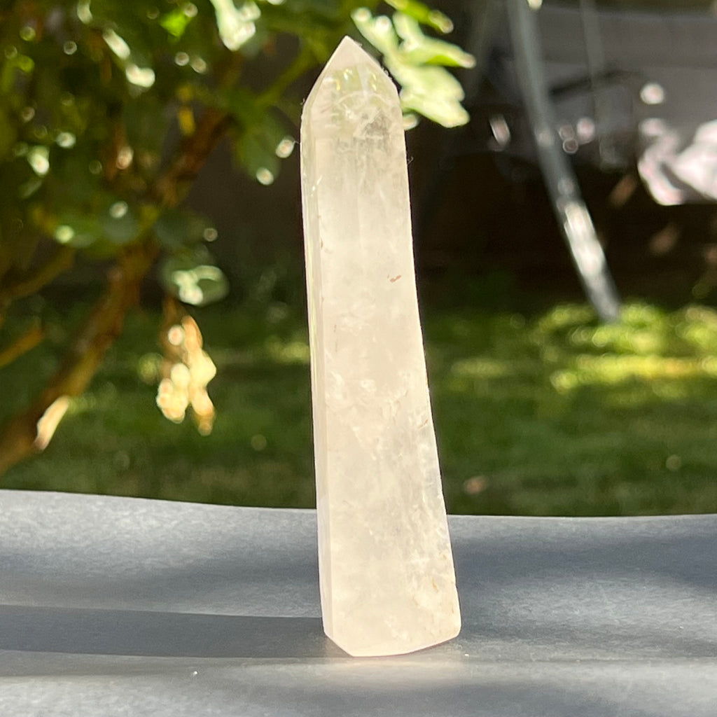 Obelisc/varf/generator cristal de stanca/cuart incolor Africa Af5/ m8, druzy.ro, cristale 3
