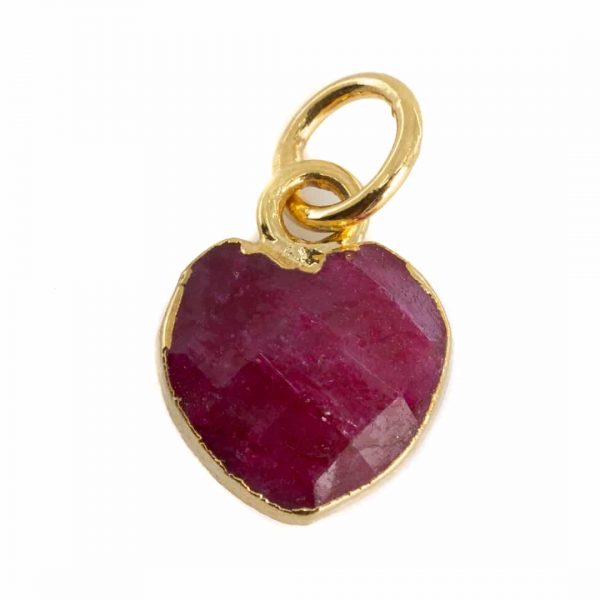 Pandantiv mini rubin inima 1 cm, piatra lunii iulie, birthstone, druzy.ro, cristale 3