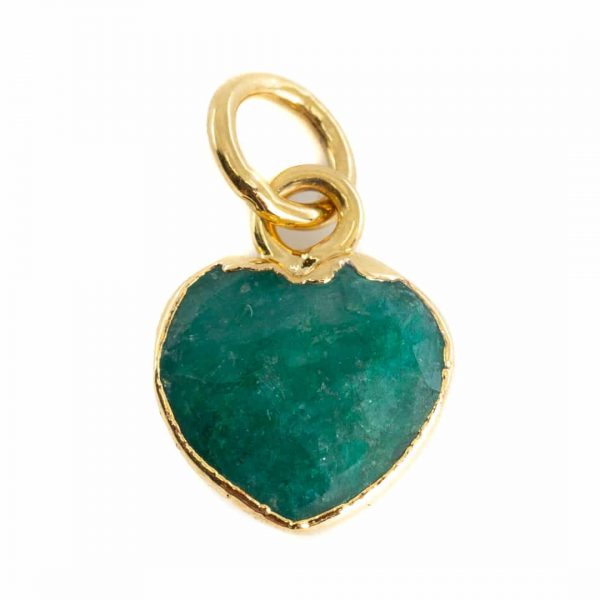 Pandantiv mini smarald  inima 1cm, piatra lunii mai, birthstone, druzy.ro, cristale 2