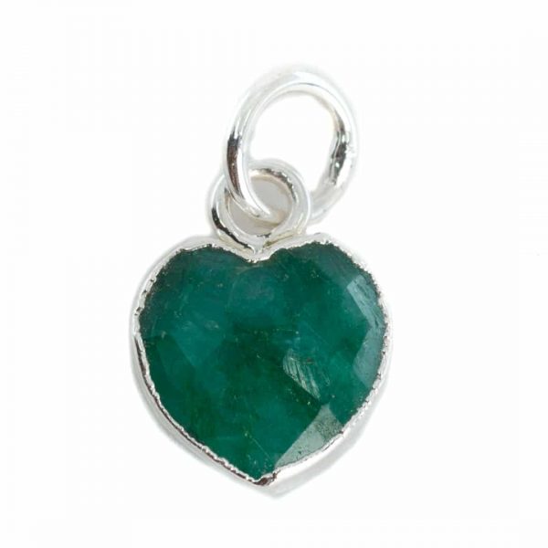 Pandantiv mini smarald  inima 1cm, piatra lunii mai, birthstone, pietre semipretioase - druzy.ro 2