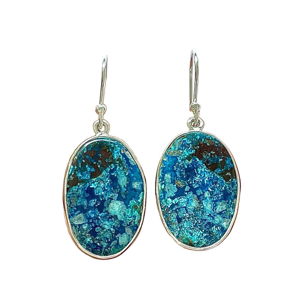 Cercei shattuckite din argint | Model 1, pietre semipretioase - druzy.ro 1 
