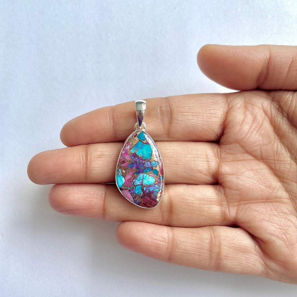 Pandantiv Spiny Oyster Turquoise | Model 1, pietre semipretioase - druzy.ro 2 