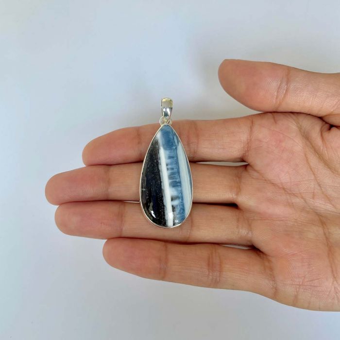 Pandantiv opal albastru din argint | Model 2, pietre semipretioase - druzy.ro 2 