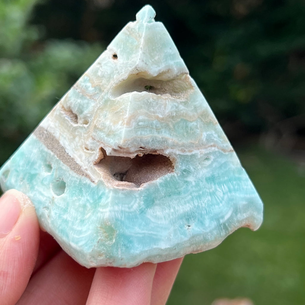 Piramida aragonit albastru m3, druzy.ro, cristale 4