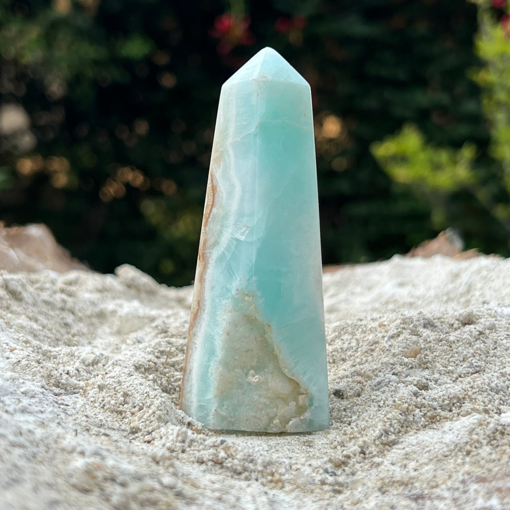 Turn/obelisc calcit albastru caraibe m8, druzy.ro, cristale 2