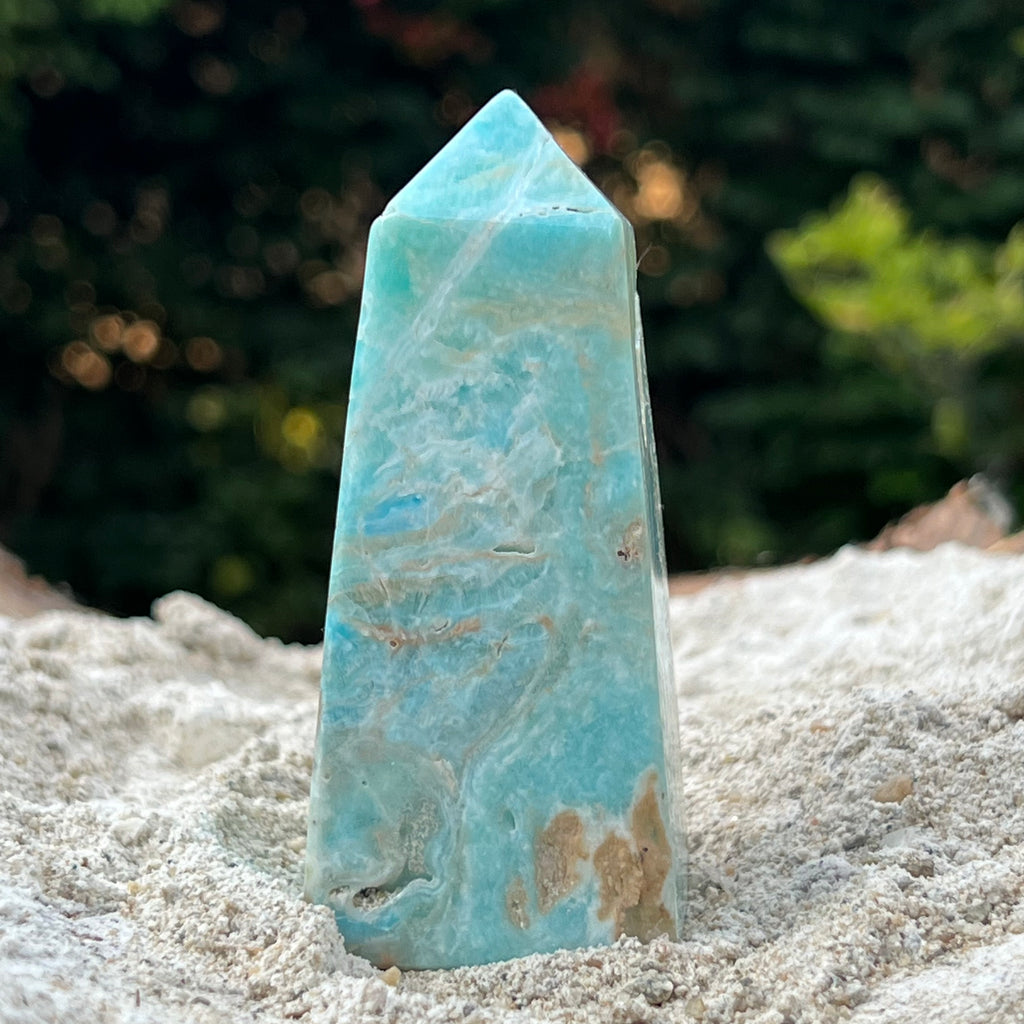 Turn/obelisc aragonit albastru m5, druzy.ro, cristale 2