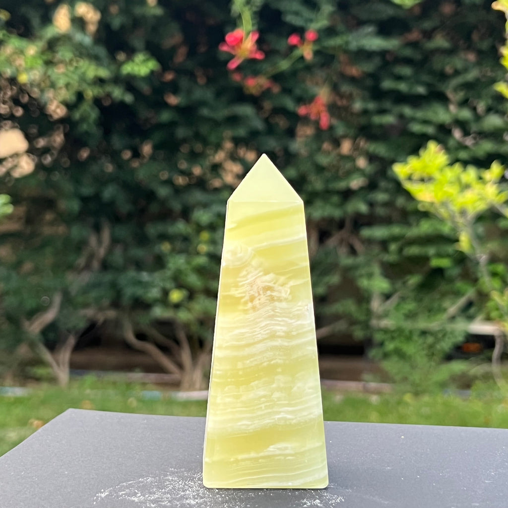 Onix verde obelisc/turn, druzy.ro, cristale 3