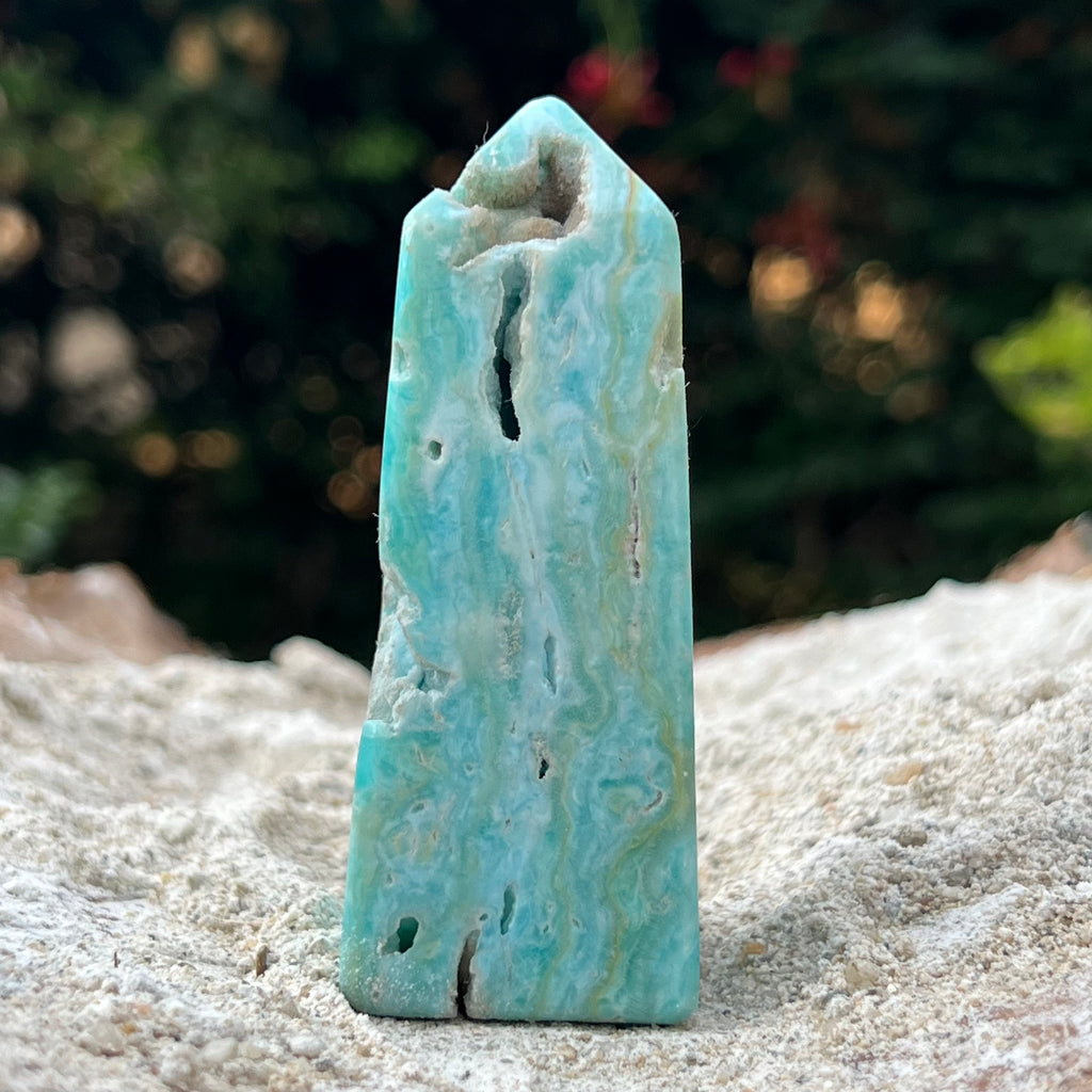 Turn/obelisc aragonit albastru m6, druzy.ro, cristale 2