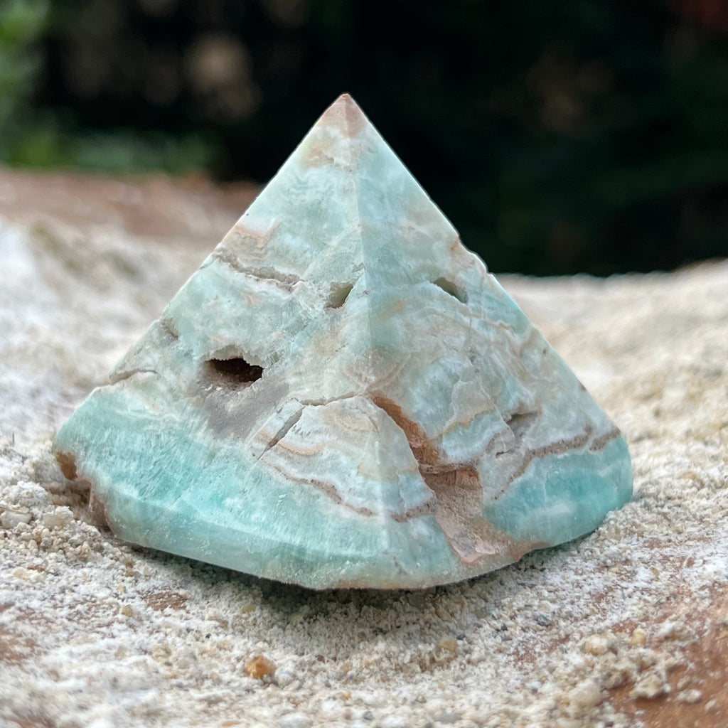 Piramida aragonit albastru m2, druzy.ro, cristale 3