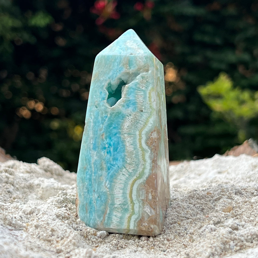 Turn/obelisc aragonit albastru m5, druzy.ro, cristale 1