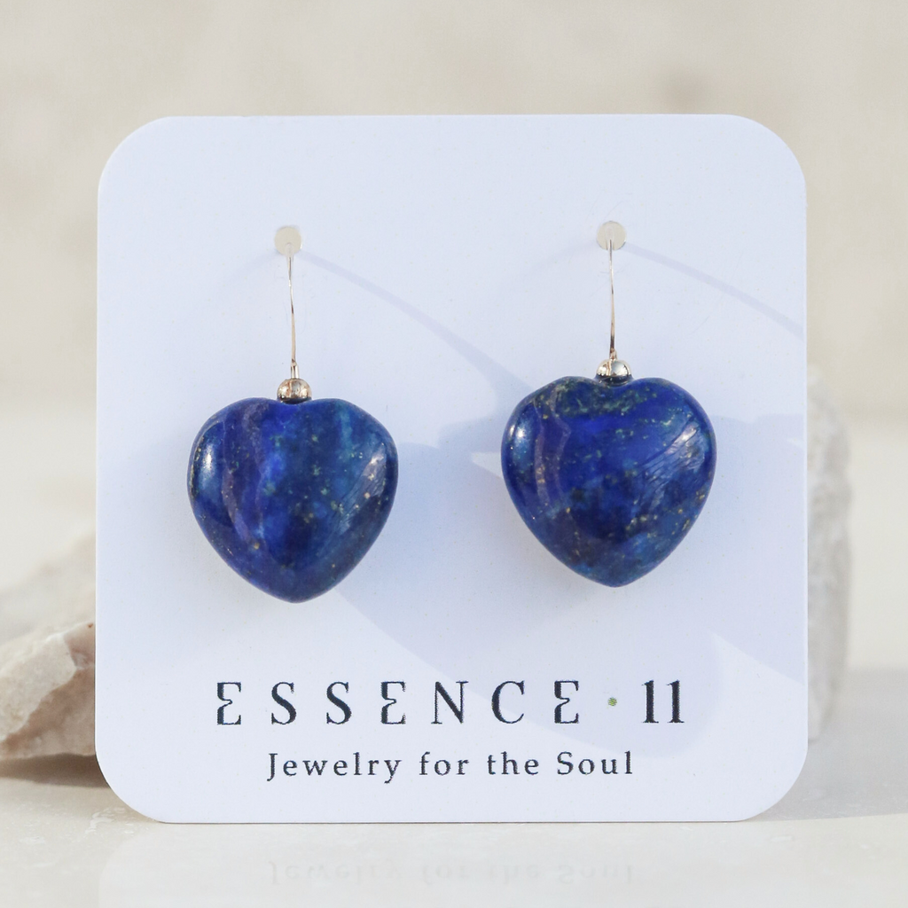 Cercei lapis lazuli, aur filat - Hearts Royal, pietre semipretioase - druzy.ro 4 