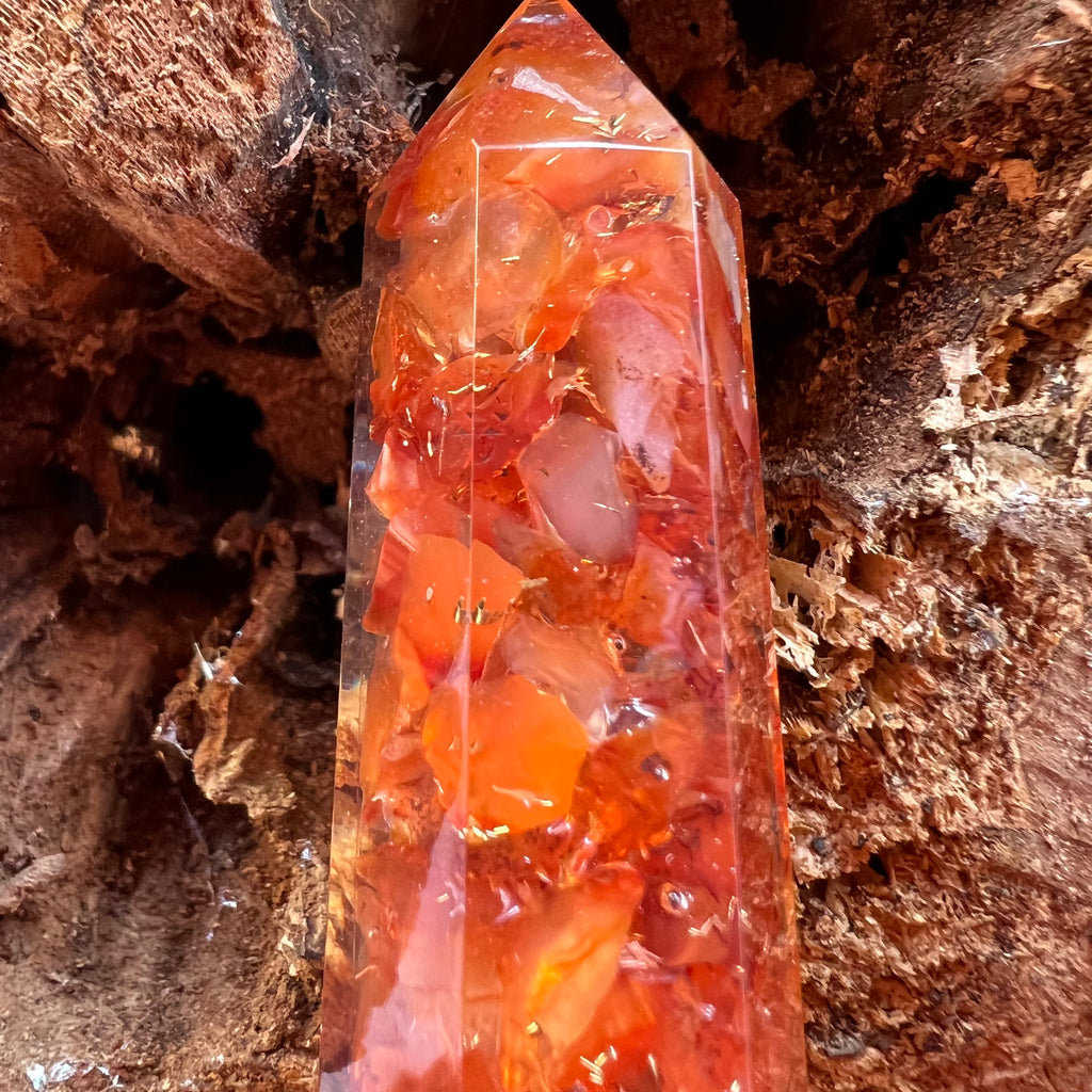 Obelisc orgonit carneol 7-8 CM, druzy.ro, cristale 3
