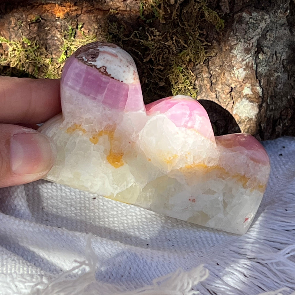 Aragonit roz forma nor m4, druzy.ro, cristale 2